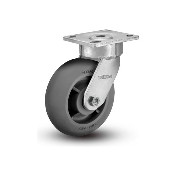 Colson CSC 8" QuietMaster Caster with Swivel Plate, 4" x 41/2" Plate